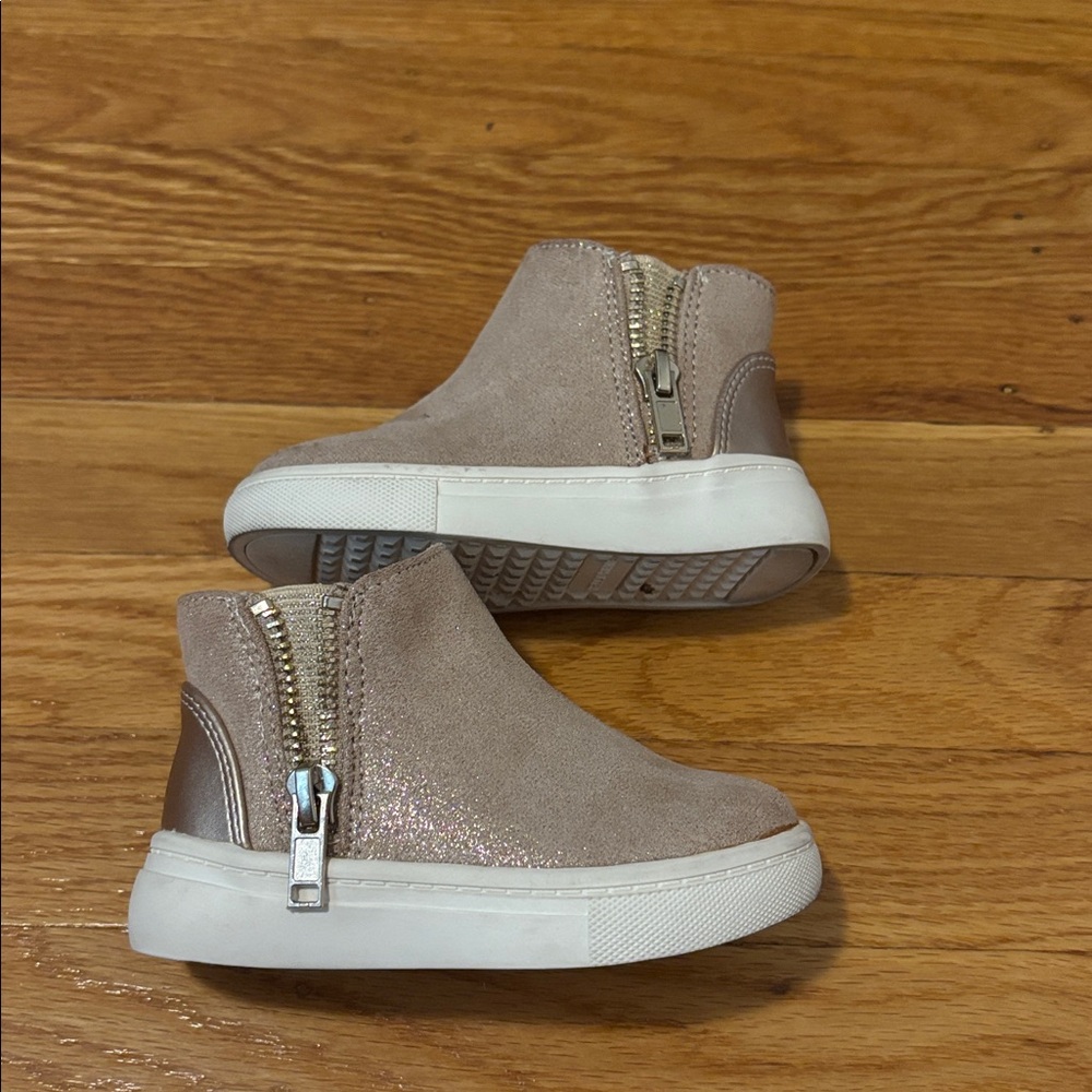 Kelly & Katie Tan and Gold Kids Sneakers